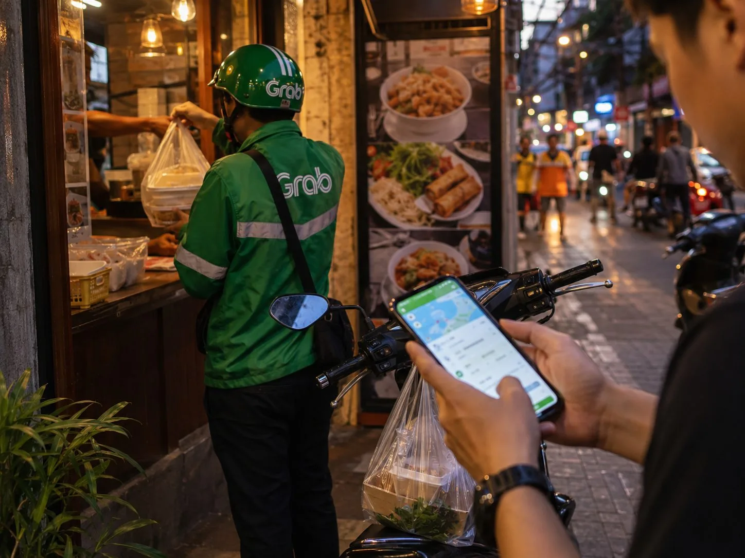 胡志明市外卖员取餐